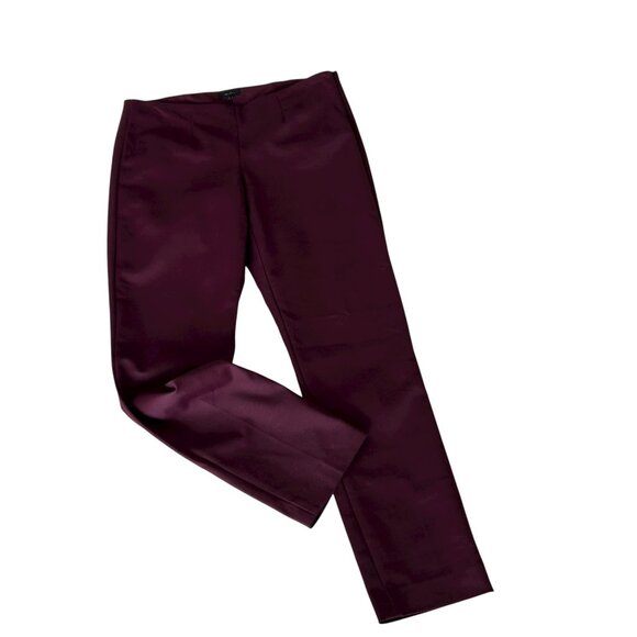 Theory Mulberry Side Zip Flat Front Stretch Cotton Ankle Pants Size 4 - Picture 1 of 8